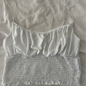 Urban Outfitters Ruched White Tank spaghetti strap summer size M